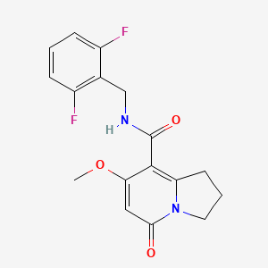 molecular formula C17H16F2N2O3 B2464523 N-(2,6-difluorobenzyl)-7-methoxy-5-oxo-1,2,3,5-tetrahydroindolizine-8-carboxamide CAS No. 2034375-58-9