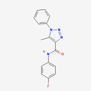 molecular formula C16H13FN4O B2464533 N-(4-fluorophenyl)-5-methyl-1-phenyl-1H-1,2,3-triazole-4-carboxamide CAS No. 866871-71-8