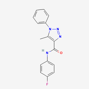 molecular formula C16H13FN4O B2464533 N-(4-fluorophényl)-5-méthyl-1-phényl-1H-1,2,3-triazole-4-carboxamide CAS No. 866871-71-8