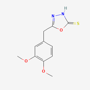 molecular formula C11H12N2O3S B2464539 5-(3,4-Dimethoxybenzyl)-1,3,4-oxadiazole-2-thiol CAS No. 928710-70-7