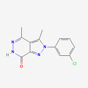molecular formula C13H11ClN4O B2464541 2-(3-氯苯基)-3,4-二甲基-2H-吡唑并[3,4-d]哒嗪-7-醇 CAS No. 791786-74-8