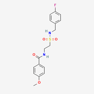 molecular formula C17H19FN2O4S B2464543 N-(2-(N-(4-fluorobenzyl)sulfamoyl)éthyl)-4-méthoxybenzamide CAS No. 899967-65-8