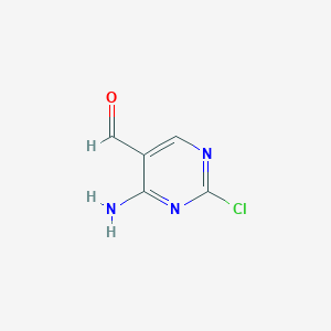 molecular formula C5H4ClN3O B2464546 4-氨基-2-氯嘧啶-5-甲醛 CAS No. 1393547-54-0