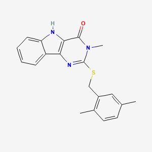 2-((2,5-dimethylbenzyl)thio)-3-methyl-3H-pyrimido[5,4-b]indol-4(5H)-one