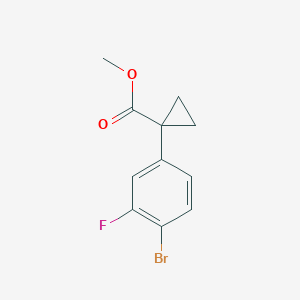 molecular formula C11H10BrFO2 B2464550 Methyl 1-(4-bromo-3-fluorophenyl)cyclopropane-1-carboxylate CAS No. 1620318-27-5