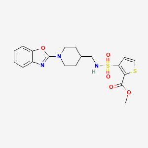 molecular formula C19H21N3O5S2 B2464555 methyl 3-(N-((1-(benzo[d]oxazol-2-yl)piperidin-4-yl)methyl)sulfamoyl)thiophene-2-carboxylate CAS No. 1797217-99-2