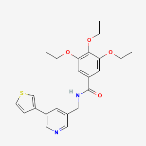 molecular formula C23H26N2O4S B2464556 3,4,5-triethoxy-N-((5-(thiophen-3-yl)pyridin-3-yl)methyl)benzamide CAS No. 1706290-55-2
