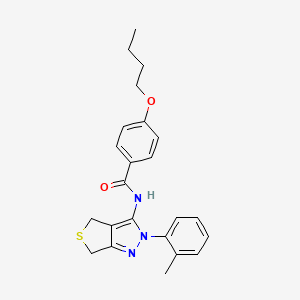 4-butoxy-N-(2-(o-tolyl)-4,6-dihydro-2H-thieno[3,4-c]pyrazol-3-yl)benzamide