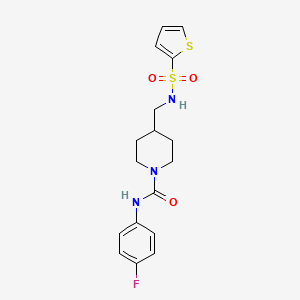 N-(4-fluorophenyl)-4-((thiophene-2-sulfonamido)methyl)piperidine-1-carboxamide