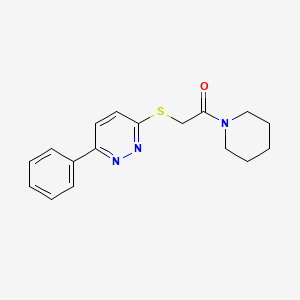 molecular formula C17H19N3OS B2464562 2-(6-Phenylpyridazin-3-yl)sulfanyl-1-piperidin-1-ylethanone CAS No. 872630-37-0