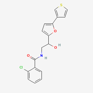 2-chloro-N-(2-hydroxy-2-(5-(thiophen-3-yl)furan-2-yl)ethyl)benzamide