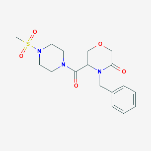 4-Benzyl-5-(4-(methylsulfonyl)piperazine-1-carbonyl)morpholin-3-one