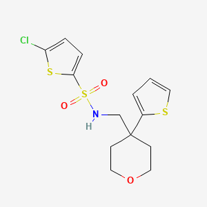 5-chloro-N-((4-(thiophen-2-yl)tetrahydro-2H-pyran-4-yl)methyl)thiophene-2-sulfonamide