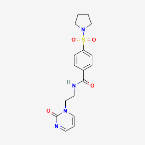 molecular formula C17H20N4O4S B2464596 N-(2-(2-oxopyrimidin-1(2H)-yl)ethyl)-4-(pyrrolidin-1-ylsulfonyl)benzamide CAS No. 2191213-43-9