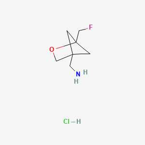 molecular formula C7H13ClFNO B2464598 [1-(Fluoromethyl)-2-oxabicyclo[2.1.1]hexan-4-yl]methanamine;hydrochloride CAS No. 2418695-56-2
