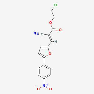 molecular formula C16H11ClN2O5 B2464614 2-chloroethyl (2E)-2-cyano-3-[5-(4-nitrophenyl)furan-2-yl]prop-2-enoate CAS No. 301339-94-6