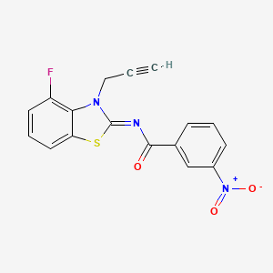 molecular formula C17H10FN3O3S B2464623 (Z)-N-(4-fluoro-3-(prop-2-yn-1-yl)benzo[d]thiazol-2(3H)-ylidene)-3-nitrobenzamide CAS No. 865248-81-3