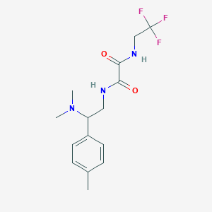 molecular formula C15H20F3N3O2 B2464624 N1-(2-(二甲氨基)-2-(对甲苯基)乙基)-N2-(2,2,2-三氟乙基)草酰胺 CAS No. 1327232-28-9