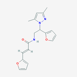 (E)-N-(2-(3,5-dimethyl-1H-pyrazol-1-yl)-2-(furan-2-yl)ethyl)-3-(furan-2-yl)acrylamide