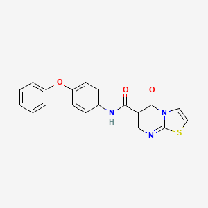 molecular formula C19H13N3O3S B2464630 5-oxo-N-(4-phenoxyphenyl)-5H-[1,3]thiazolo[3,2-a]pyrimidine-6-carboxamide CAS No. 851944-14-4