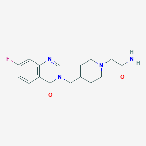 molecular formula C16H19FN4O2 B2464639 2-[4-[(7-Fluoro-4-oxoquinazolin-3-yl)methyl]piperidin-1-yl]acetamide CAS No. 2415454-92-9