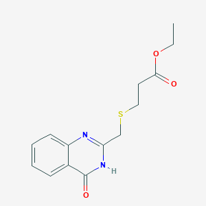 Ethyl 3-(((4-oxo-3,4-dihydroquinazolin-2-yl)methyl)thio)propanoate