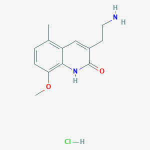 molecular formula C13H17ClN2O2 B2464650 3-(2-Aminoethyl)-8-methoxy-5-methyl-1,2-dihydroquinolin-2-one hydrochloride CAS No. 1266694-53-4