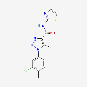 molecular formula C14H12ClN5OS B2464652 1-(3-chloro-4-methylphenyl)-5-methyl-N-(1,3-thiazol-2-yl)-1H-1,2,3-triazole-4-carboxamide CAS No. 878734-84-0