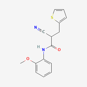 molecular formula C15H14N2O2S B2464653 2-氰基-N-(2-甲氧基苯基)-3-(噻吩-2-基)丙酰胺 CAS No. 483359-52-0