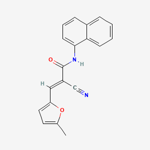 molecular formula C19H14N2O2 B2464654 (E)-2-氰基-3-(5-甲基呋喃-2-基)-N-(萘-1-基)丙烯酰胺 CAS No. 469872-97-7