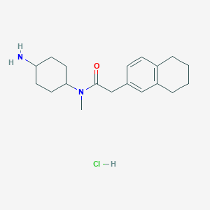 molecular formula C19H29ClN2O B2464660 N-(4-Aminocyclohexyl)-N-methyl-2-(5,6,7,8-tetrahydronaphthalen-2-yl)acetamide;hydrochloride CAS No. 1585115-91-8