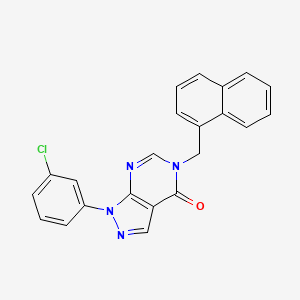 molecular formula C22H15ClN4O B2464663 1-(3-Chlorophenyl)-5-(naphthalen-1-ylmethyl)pyrazolo[3,4-d]pyrimidin-4-one CAS No. 895018-57-2