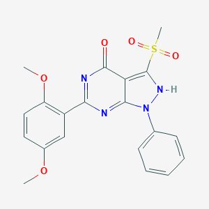 molecular formula C20H18N4O5S B246467 6-(2,5-dimethoxyphenyl)-3-methylsulfonyl-1-phenyl-2H-pyrazolo[3,4-d]pyrimidin-4-one 
