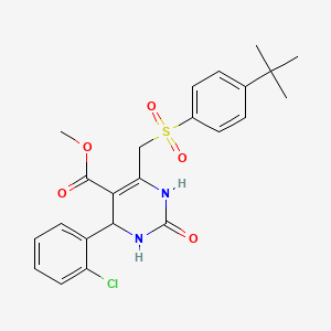molecular formula C23H25ClN2O5S B2464670 6-(((4-(叔丁基)苯基)磺酰基)甲基)-4-(2-氯苯基)-2-氧代-1,2,3,4-四氢嘧啶-5-甲酸甲酯 CAS No. 899724-12-0
