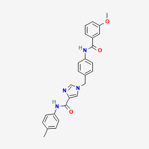 molecular formula C26H24N4O3 B2464671 1-(4-(3-methoxybenzamido)benzyl)-N-(p-tolyl)-1H-imidazole-4-carboxamide CAS No. 1251698-54-0