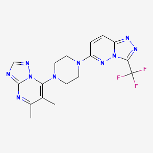 1-{5,6-Dimethyl-[1,2,4]triazolo[1,5-a]pyrimidin-7-yl}-4-[3-(trifluoromethyl)-[1,2,4]triazolo[4,3-b]pyridazin-6-yl]piperazine