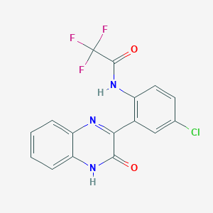 molecular formula C16H9ClF3N3O2 B2464676 N-[4-chloro-2-(3-oxo-4H-quinoxalin-2-yl)phenyl]-2,2,2-trifluoroacetamide CAS No. 887198-46-1