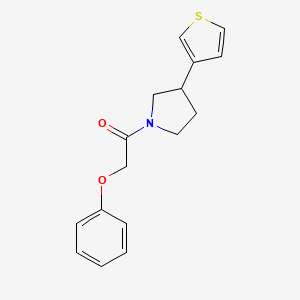 molecular formula C16H17NO2S B2464677 2-Phenoxy-1-(3-(thiophen-3-yl)pyrrolidin-1-yl)ethan-1-one CAS No. 2191266-96-1
