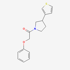 molecular formula C16H17NO2S B2464677 1-(3-(Thien-3-yl)pyrrolidin-1-yl)-2-phenoxyethan-1-on CAS No. 2191266-96-1