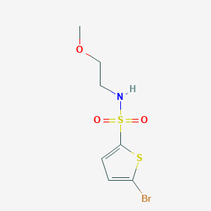molecular formula C7H10BrNO3S2 B2464679 5-bromo-N-(2-methoxyethyl)thiophene-2-sulfonamide CAS No. 899232-94-1