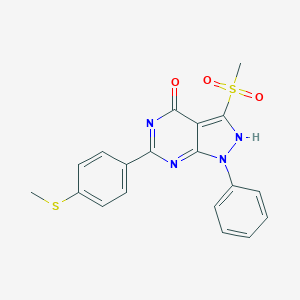 molecular formula C19H16N4O3S2 B246468 6-(4-methylsulfanylphenyl)-3-methylsulfonyl-1-phenyl-2H-pyrazolo[3,4-d]pyrimidin-4-one 