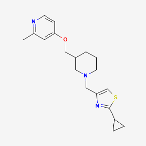 2-Cyclopropyl-4-[[3-[(2-methylpyridin-4-yl)oxymethyl]piperidin-1-yl]methyl]-1,3-thiazole