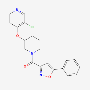 molecular formula C20H18ClN3O3 B2464690 (3-((3-Chloropyridin-4-yl)oxy)piperidin-1-yl)(5-phenylisoxazol-3-yl)methanone CAS No. 2034277-03-5