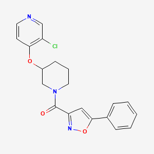 3-chloro-4-{[1-(5-phenyl-1,2-oxazole-3-carbonyl)piperidin-3-yl]oxy}pyridine