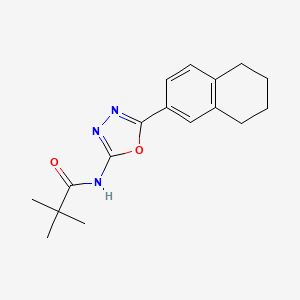 molecular formula C17H21N3O2 B2464699 N-(5-(5,6,7,8-tetrahydronaphthalen-2-yl)-1,3,4-oxadiazol-2-yl)pivalamide CAS No. 851095-88-0