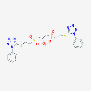 molecular formula C21H24N8O5S4 B024647 1,3-Bis[2-(1-phenyl-1H-tetrazol-5-ylthio)ethylsulfonyl]-2-propanol CAS No. 106686-59-3