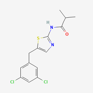 molecular formula C14H14Cl2N2OS B2464702 N-[5-(3,5-dichlorobenzyl)-1,3-thiazol-2-yl]-2-methylpropanamide CAS No. 878669-24-0