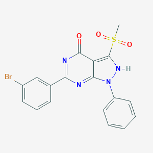 molecular formula C18H13BrN4O3S B246471 6-(3-bromophenyl)-3-methylsulfonyl-1-phenyl-2H-pyrazolo[3,4-d]pyrimidin-4-one 