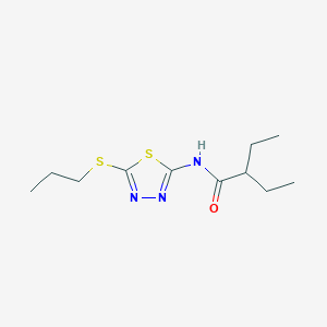 molecular formula C11H19N3OS2 B2464718 2-ethyl-N-(5-(propylthio)-1,3,4-thiadiazol-2-yl)butanamide CAS No. 393565-09-8