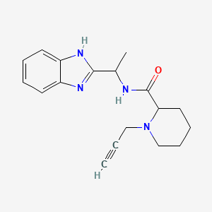 molecular formula C18H22N4O B2464719 N-[1-(1H-1,3-benzodiazol-2-yl)ethyl]-1-(prop-2-yn-1-yl)piperidine-2-carboxamide CAS No. 1375251-90-3